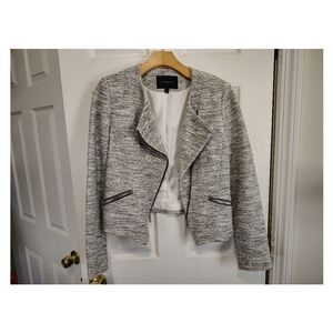 Cute And Classy Gray Zippered Blazer From Banana Republic
